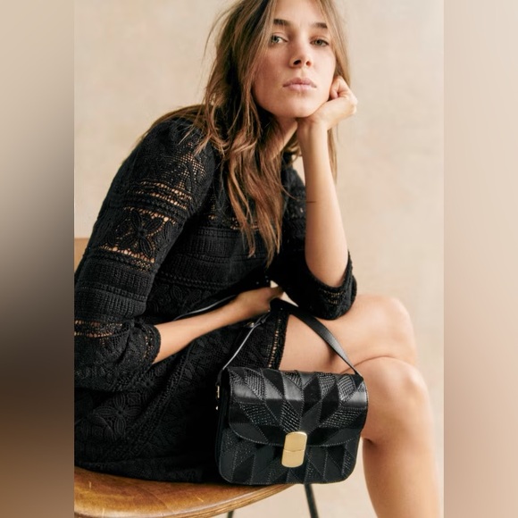 Sezane Dresses & Skirts - Sezane Leonille Dress Black Lace mini